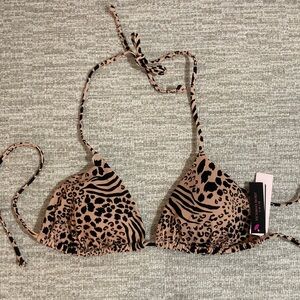Victoria's Secret Leopard Print Bikini Top M